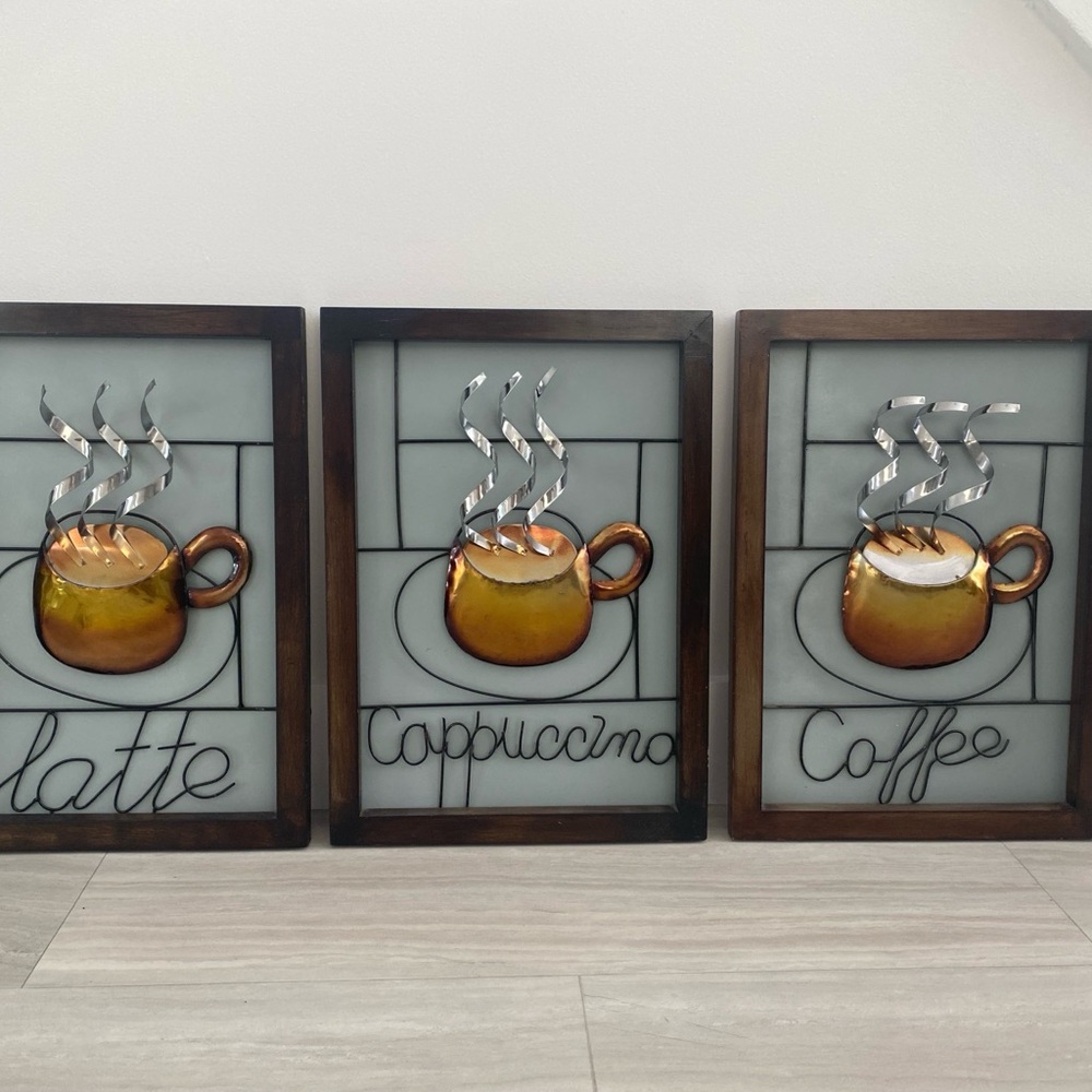 Brown and Tan Kitchen-Themed Picture Frame Accents